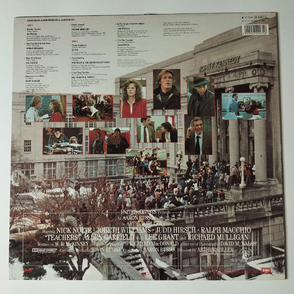 Винтажная виниловая пластинка LP Soundtrack From The Motion Picture Teachers Учителя (Germany 1984)