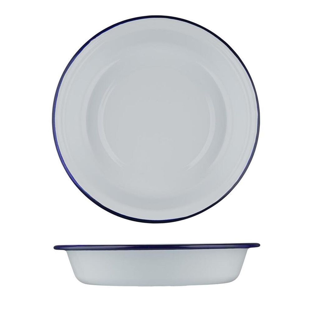 Салатник 1000 мл d 22 см h4,5 см Blue Rim эмалированая сталь SUNNEX [1]