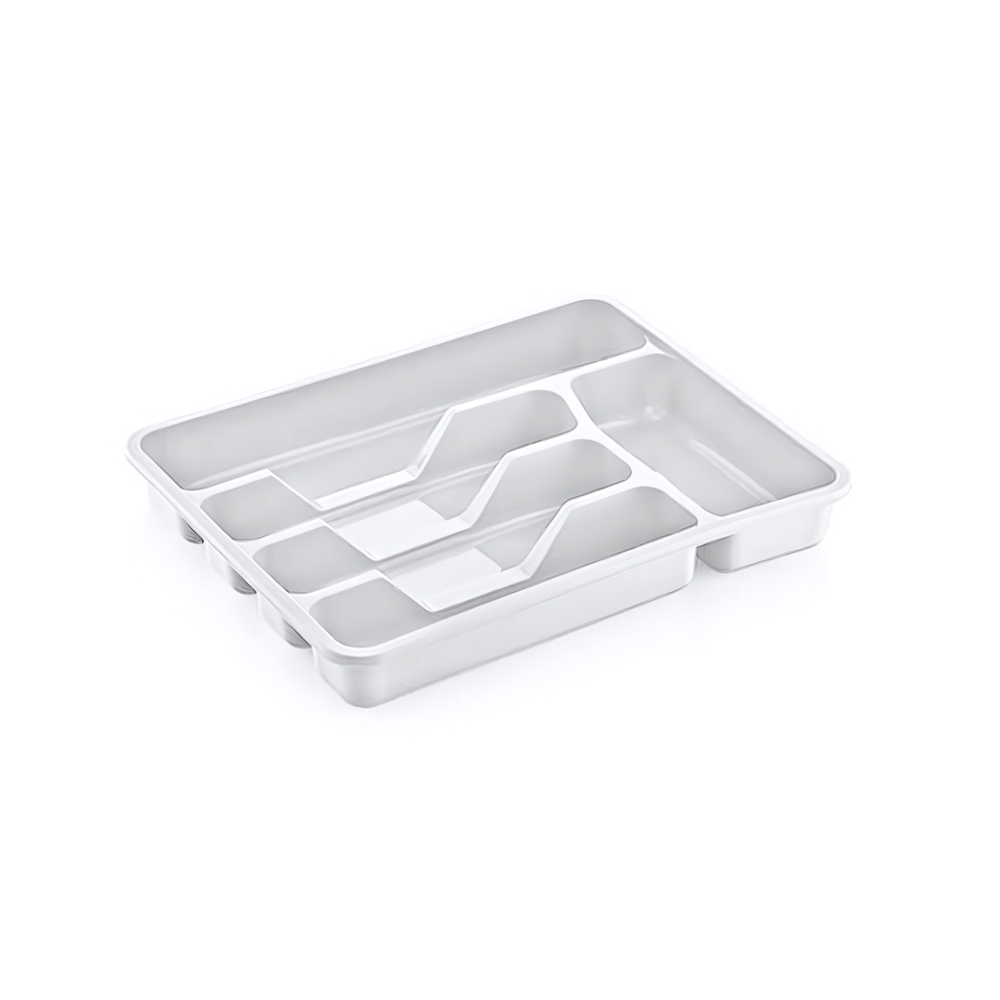 Лоток для столовых приборов маленький белый