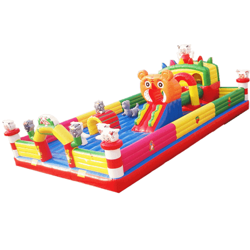 Коммерческий надувной батут "Мир приключений" 11*7*4 м