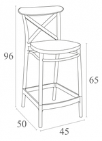 Стул пластиковый полубарный Siesta Contract Cross Bar 65, оливковый