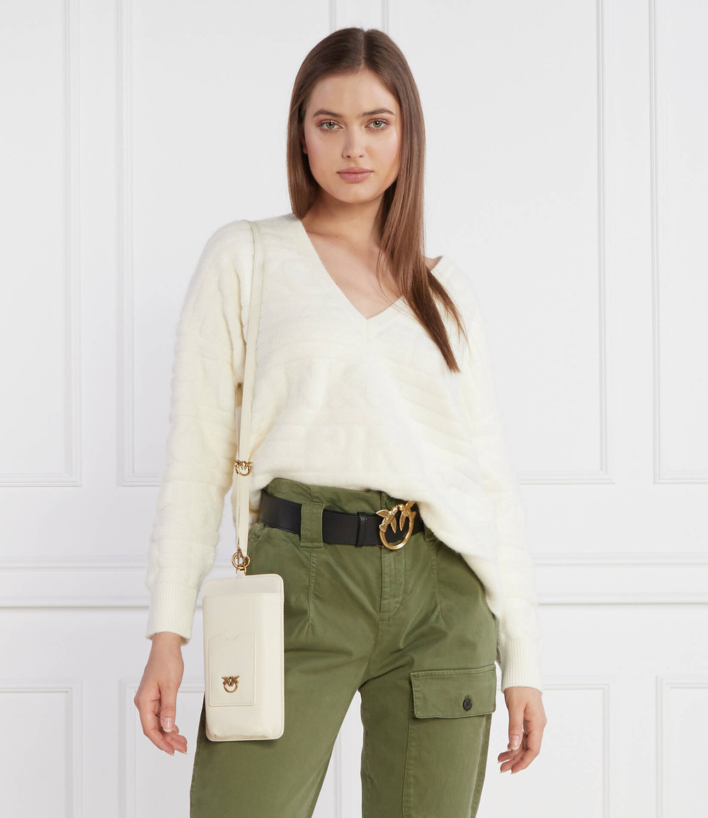 Кожаная сумка для телефона PHONE FOLDER VITELLO MORBIDO Pinko - кремовый(101773 A0QO)