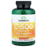 Swanson, C-500, витамин C с шиповником, 250 веганских капсул