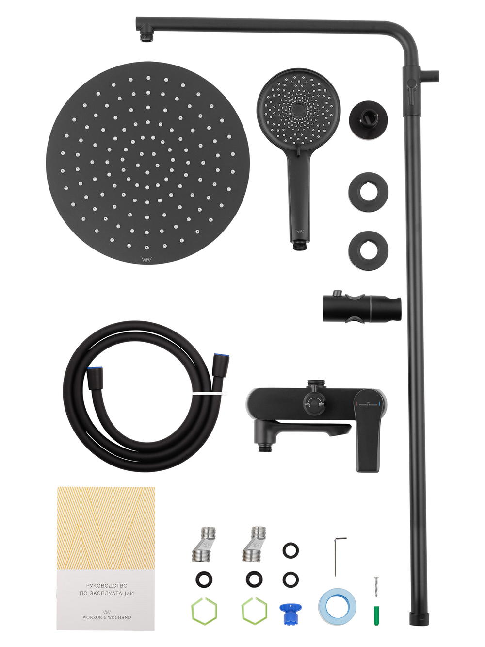 Душевая система WONZON & WOGHAND BRILLIANT, Черный матовый (WW-88047079-MB)