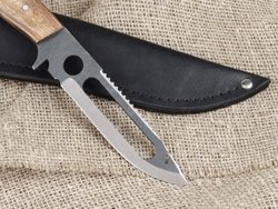 Рыбацкий нож "Акула", цельнометаллический, сталь 65Х13, рукоять бакелитовая фанера