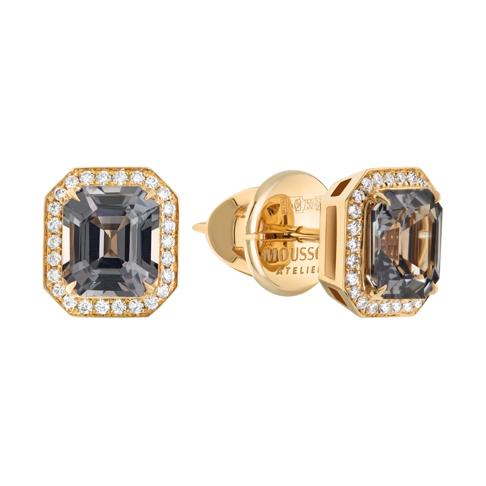 Серьги Пусеты со Шпинелью и Бриллиантами, E0015-71/1