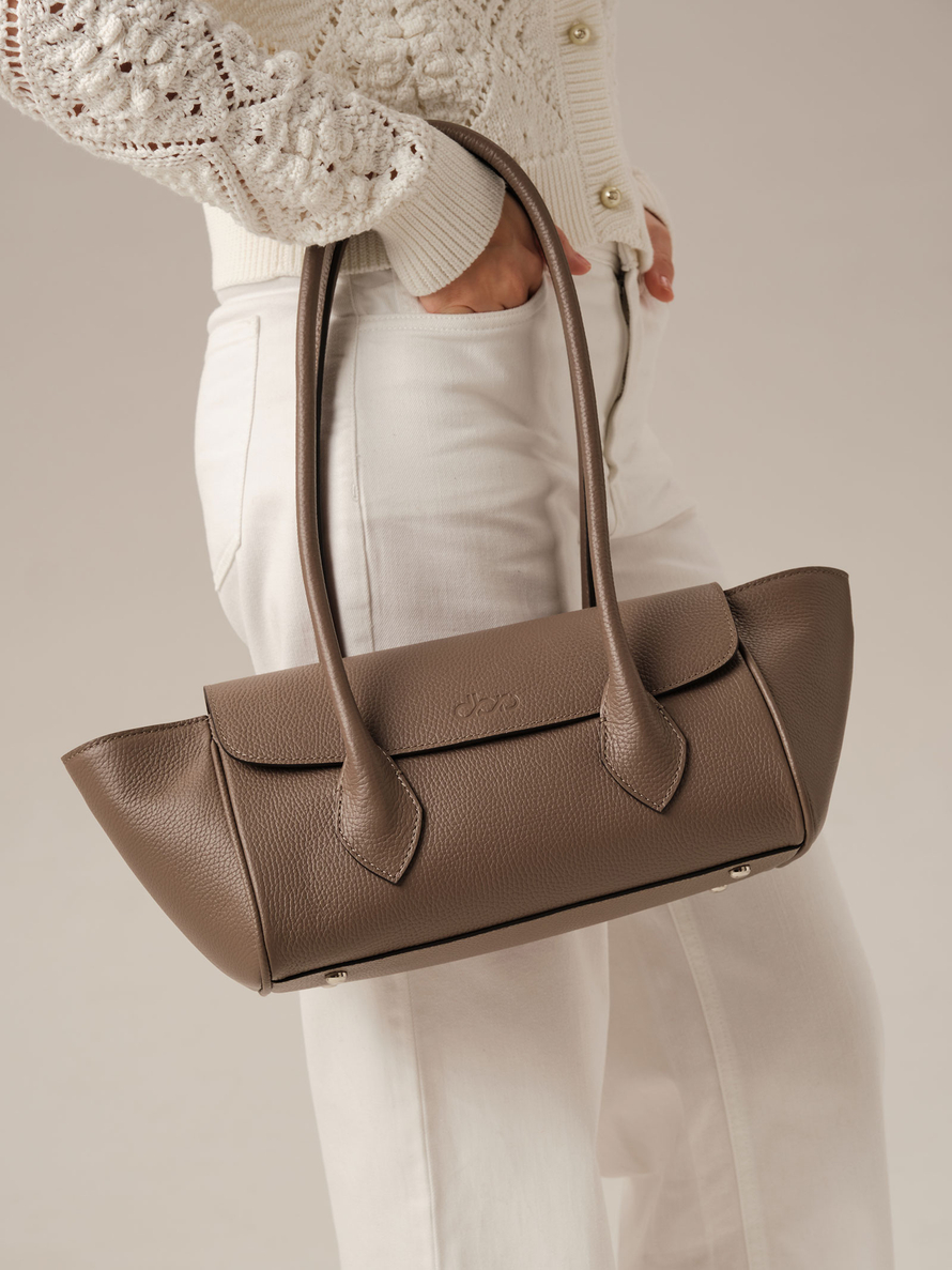 Кожаная сумка Viki DBR 31341 тауп