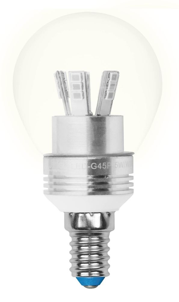 LED-G45P-5W/WW/E14/FR ALC02SL PROMO Лампа светодиодная. Форма «шар», матовая колба. Серия Crystal. Материал корпуса алюминий. Теплый белый свет. Пласт