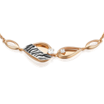 Браслет с принтом «Зебра» из комбинированного золота c фианитами и эмалью Артикул: 05-0803-00-401-1111