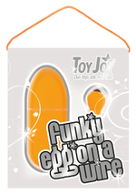 Оранжевое виброяйцо FUNKY EGG ON A WIRE - 7,5 см.