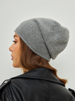 Шапка LACE удлиненная одинарная,с руликом с содержанием кашемира