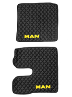Ковры MAN TGX (автомат, механика) (экокожа, черный, черный кант, желтая вышивка)