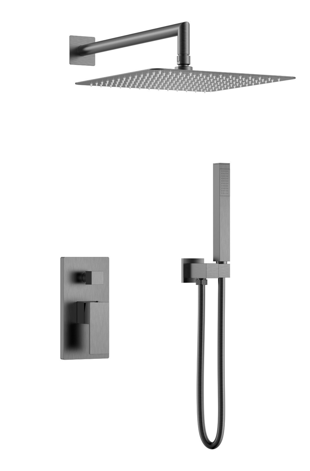 Смеситель встроенный для душа QUBIC Gun Metal