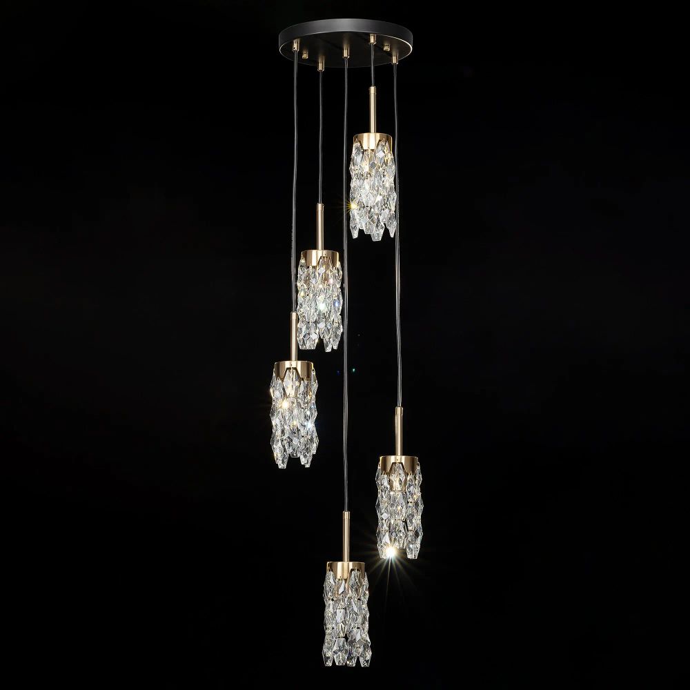 Citilux RONIN CL326015 Подвесной каскадный хрустальный светильник