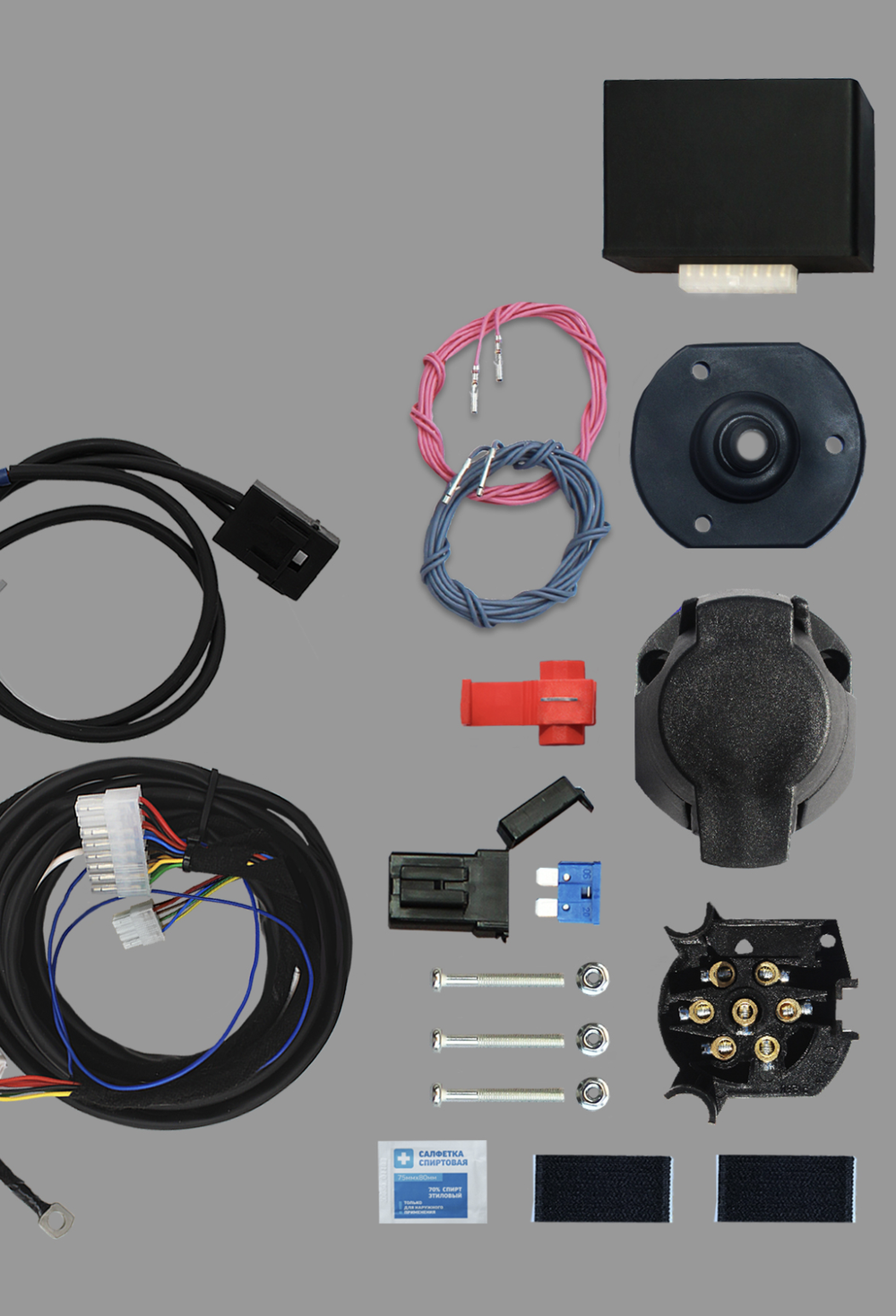 Комплект штатной электрики для фаркопа 7-pin Mitsubishi Outlander 2012-2022 с блоком 7.2 (premium) - КонцептАвто KA SC 72 108 203