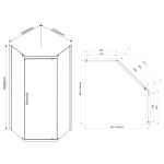 Душевой уголок Stresa VSP-1S100CLB, 1000*1000, черный, стекло прозрачное , , шт
