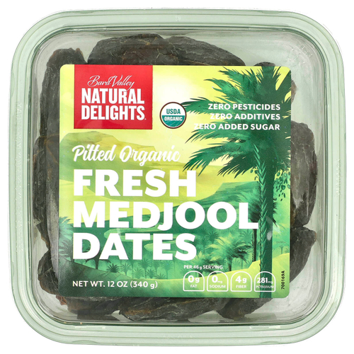 Natural Delights, Органические свежие финики со средним вкусом без косточек, 340 г (12 унций)