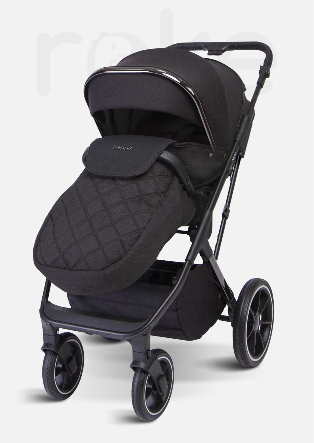 Peppy Коляска детская Tecla 2 в 1 Shadow Black Chrome Edition (Черный)