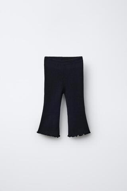 ZARA БРЮКИ FLARE В РУБЧИК, СИНИЙ