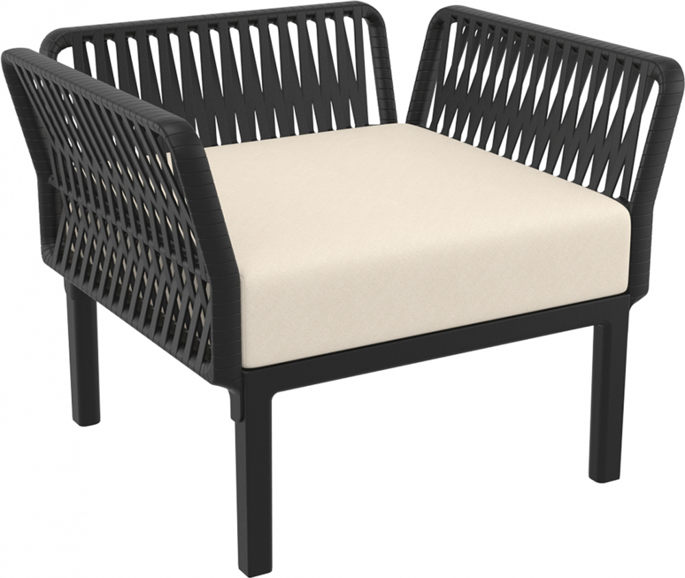 Комплект пластиковой мебели Siesta Contract Portofino Lounge, черный, бежевый