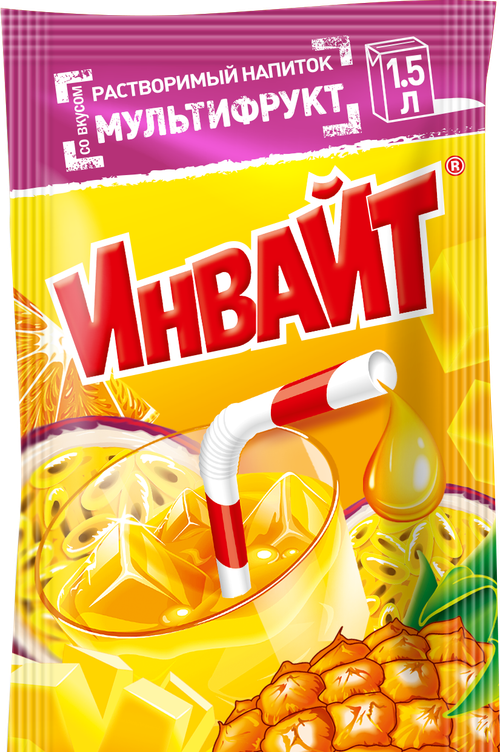 Растворимый напиток Invite мультифрукт 12гр 24шт*6бл