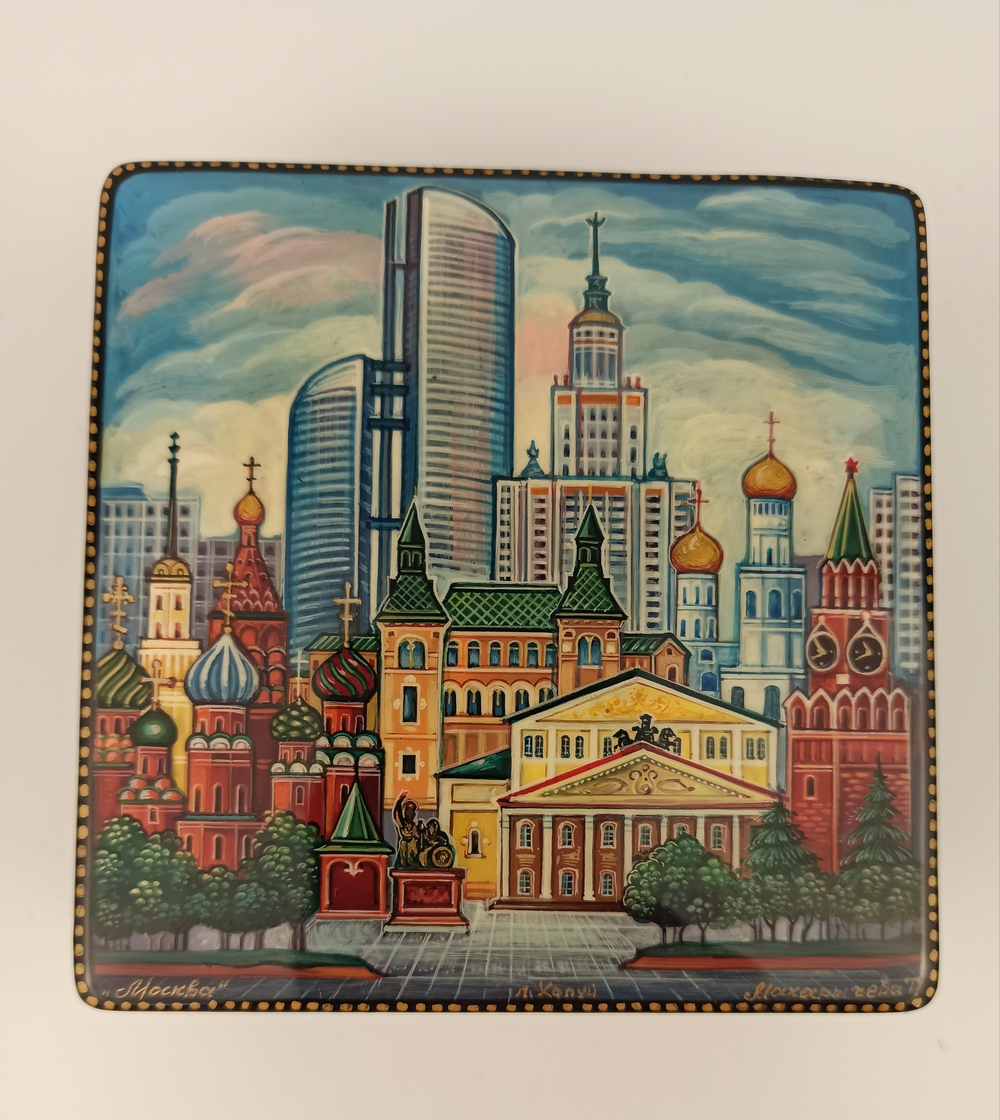 Шкатулка "Москва" (Ручная роспись Холуй)