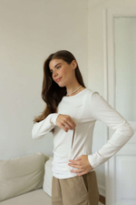 Лонгслив Slim для кормящих мам, Айвори