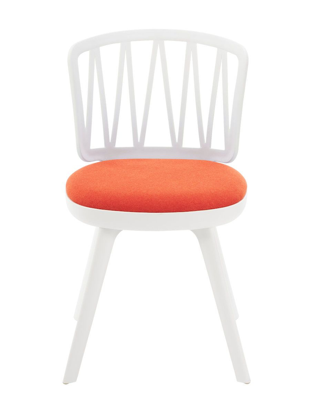 Стул пластиковый LA ALTA VIOLA белый с оранжевой подушкой