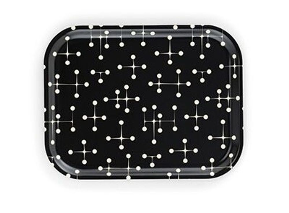 Поднос Classic Tray M VITRA фанера black/ivori 360х280 коллекция Dot Pattern light