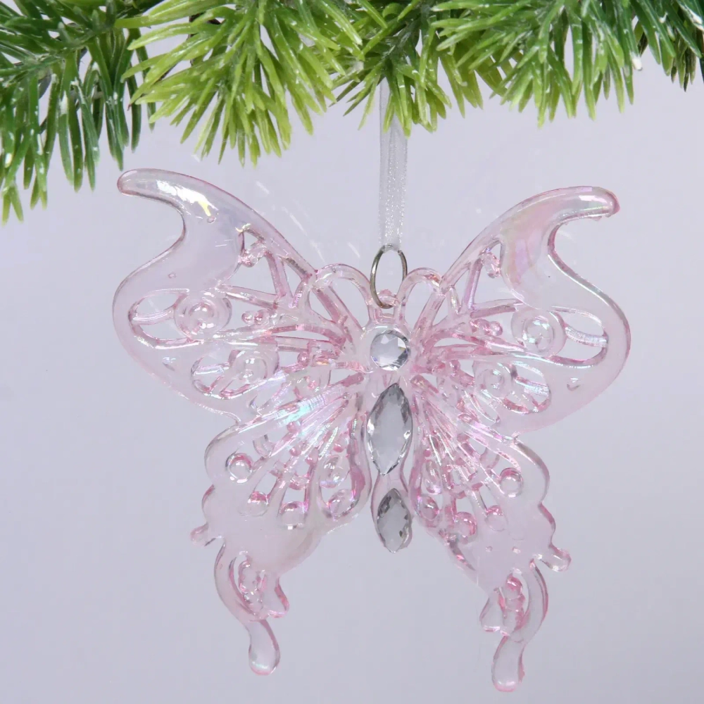 Подвеска «Волшебная бабочка» 10*11 см, Розовый