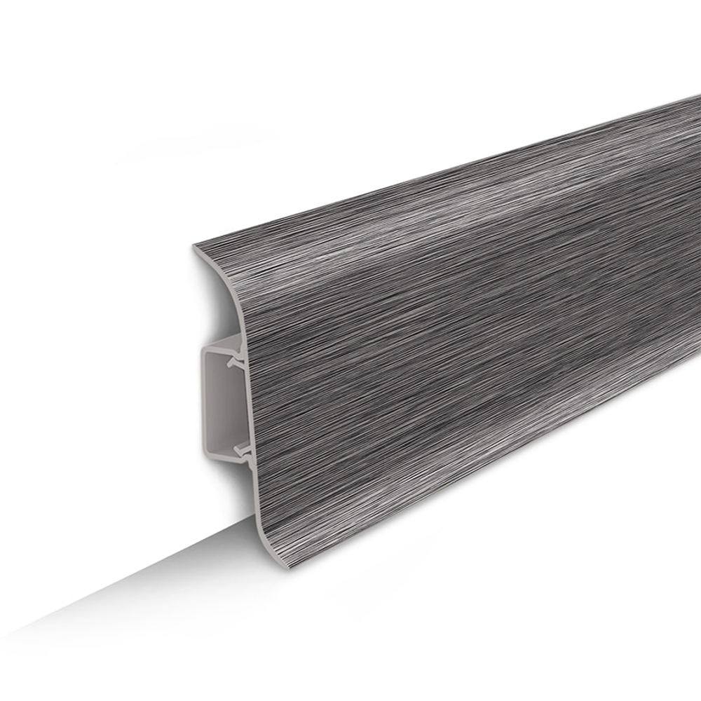 Плинтус ПВХ Идеал Классик 187 Алюминий темный 2200х85х22 мм