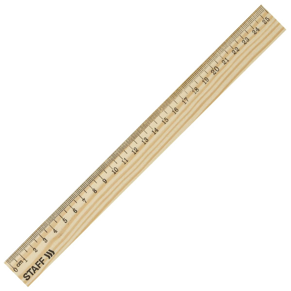 Линейка деревянная 25 см (STAFF)
