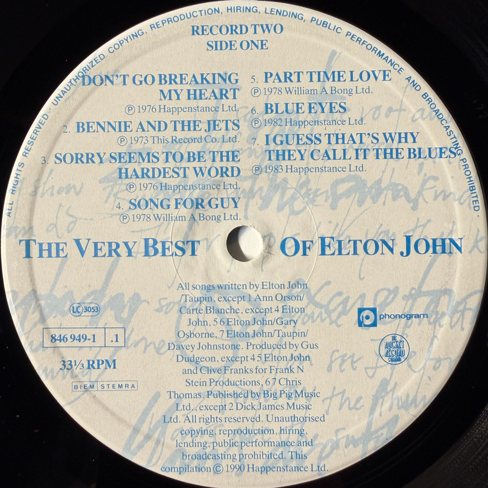 Elton John - The Very Best Of Elton John 2LP (Европа 1990г.)
