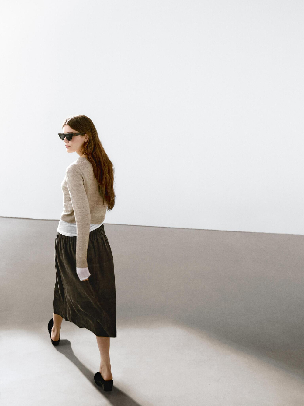 Massimo Dutti Свитер из 100% льна с меланжевым узором, серый