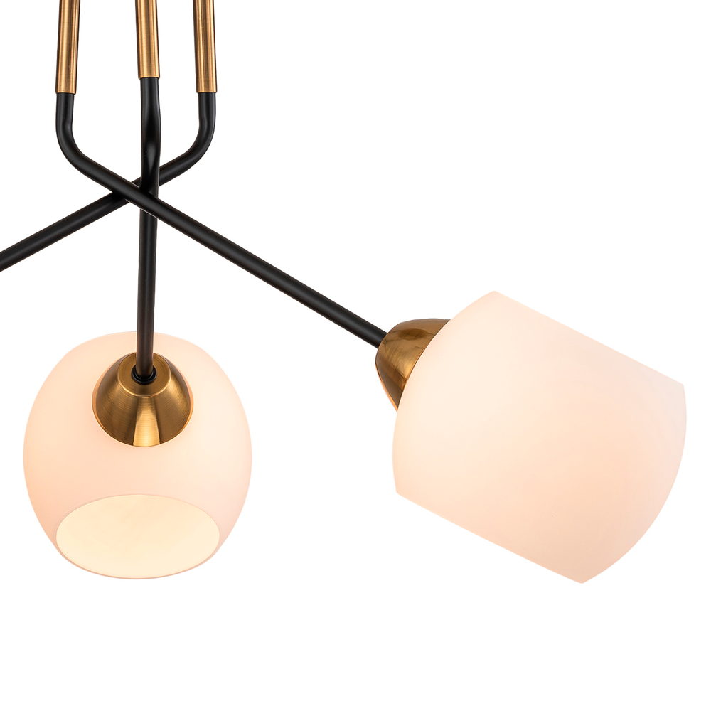 Светильник на штанге 3x40Вт E27,  металл/стекло, медь/черный