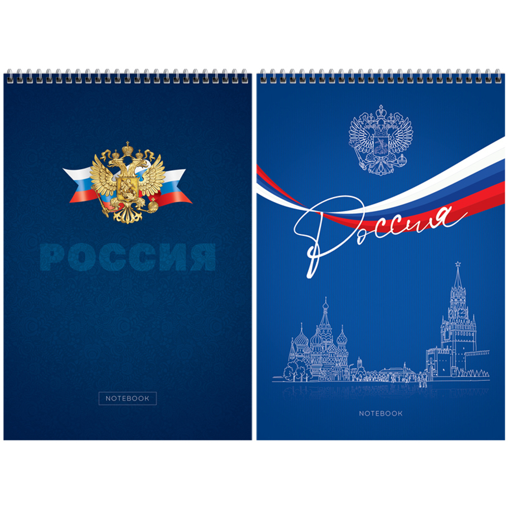 Блокнот А4 80л. на гребне ArtSpace "Россия", твердая подложка