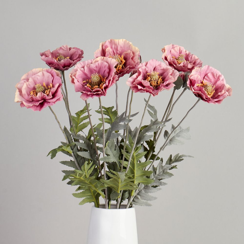 ЦВЕТОК ИСКУССТВЕННЫЙ "МАК" ВЫСОТА=72СМ. (МАЛ=24 ШТ/КОР=96ШТ.)