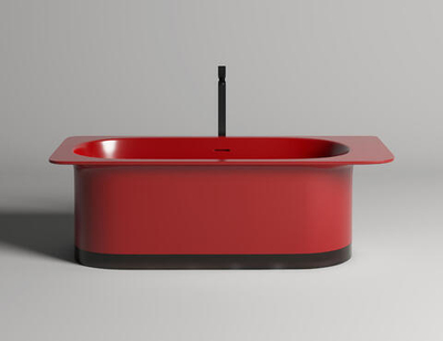 Ванна каменная отдельностоящая матовая 180х82 Salini NINFEA 102721MRH окрашена по RAL снаружи