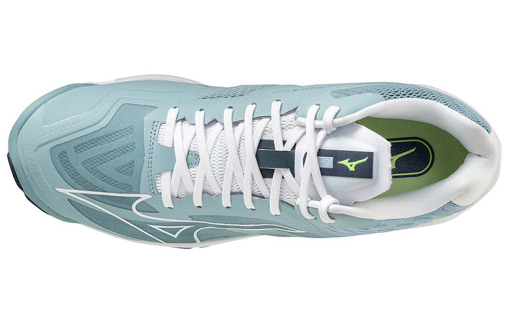 Mizuno Volleyball Shoes Unisex Mid top Blue/Black/Neon Green