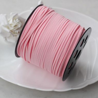 Шнур замшевый (искусственный), розовый, 2,3*1 мм, 1 метр, ШН009