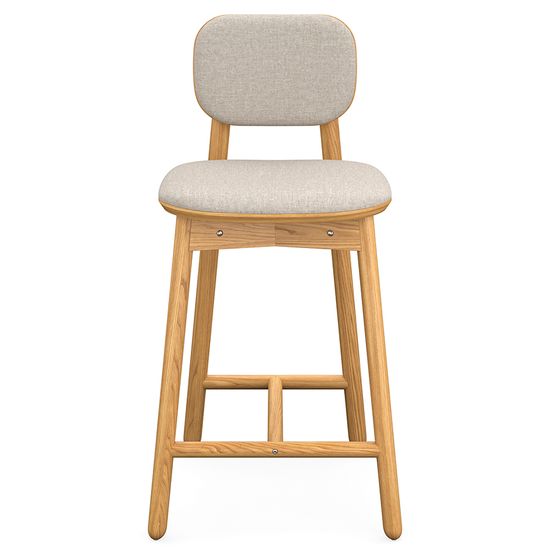 Стул полубарный с обивкой saga, рогожка, бежевый