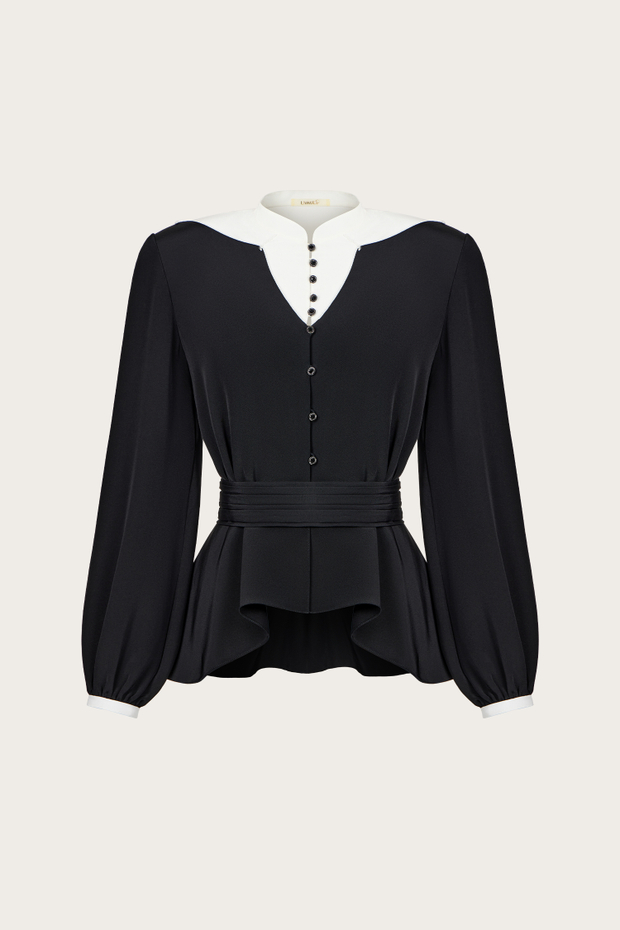 ЖАКЕТ ИЗ ШЕЛКА С ДЕКОРАТИВНОЙ МАНИШКОЙ