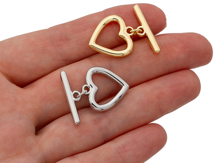 Тогл для украшений "Сердце" 18мм, сталь