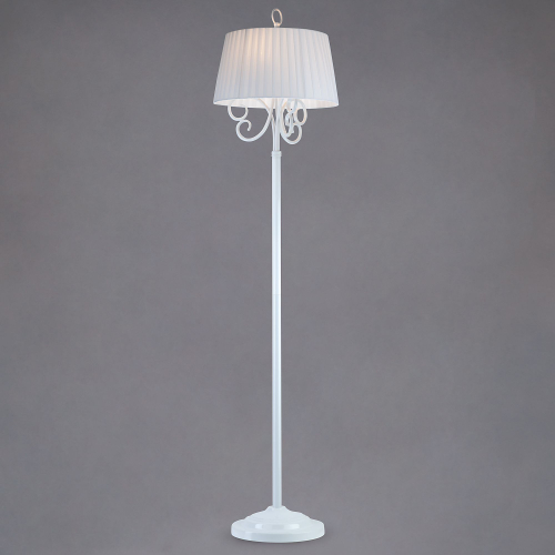 Классический торшер с абажуром 01090/3 белый