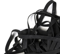 Резинка латексная рифленая без талька, ш. 7 мм, чёрный