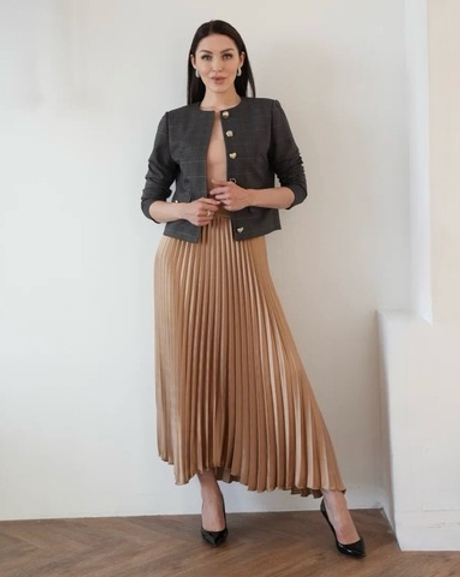 Юбка плиссе макси золото сатен