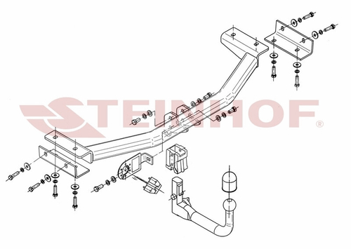 Фаркоп на Kia Sportage 2010-2015 без снятия и подрезки бампера (паспорт и сертификат в комплекте)(без электрики) Steinhof.K-029
