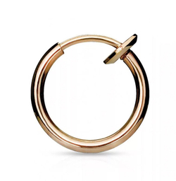Клипсы (кольца обманки) цвет - розовое золото, 1 пара. имитация пирсинга ушей, губы, носа.