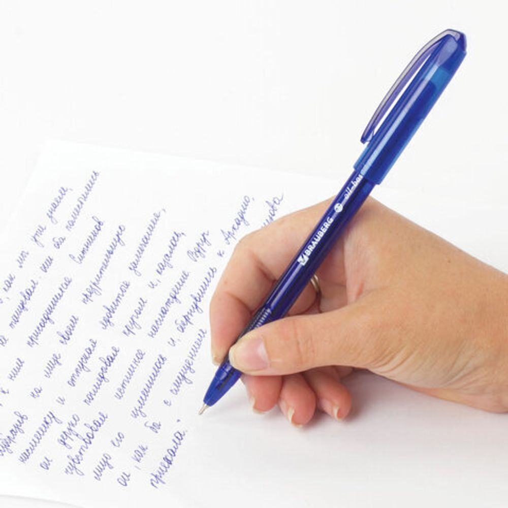 Ручка шариковая масляная BRAUBERG "Flight", СИНЯЯ, корпус синий, узел 0,7 мм, линия письма 0,35 мм, 143343, OBP369