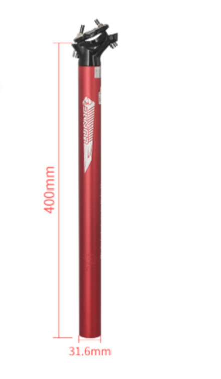 Подседельный штырь LUNJE 341-2, 2-х болтовый 31.6*400mm цв.красный